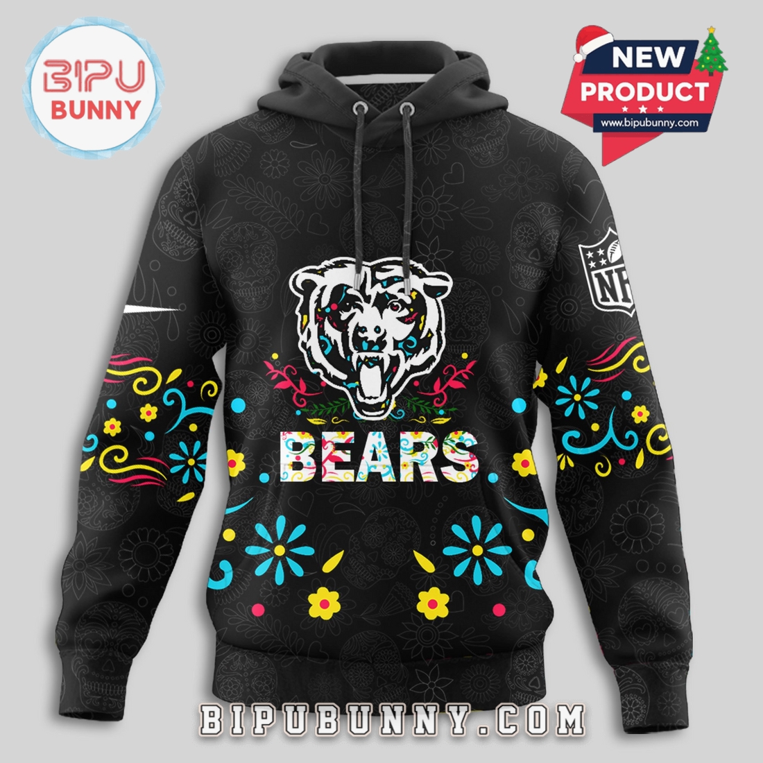 Chicago Bears NFL Dia de los Muertos Limited Editions Hoodie Chicago Bears NFL Dia de los Muertos Limited Editions Hoodie