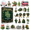 A detailed display of the ornaments found in the Baylor Bears advent calendar, featuring unique sports and holiday-themed pieces for fans and collectors!