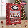 A detailed view of the Georgia Bulldogs Advent Calendar box designed with Peanuts football characters and Christmas patterns!