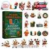 Complete set of Miami Hurricanes-themed holiday ornaments from the 2025 Advent Calendar, including players, accessories, and decorations.