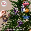 Washington Huskies mascot and player ornaments on decorated tree with warm holiday lights!