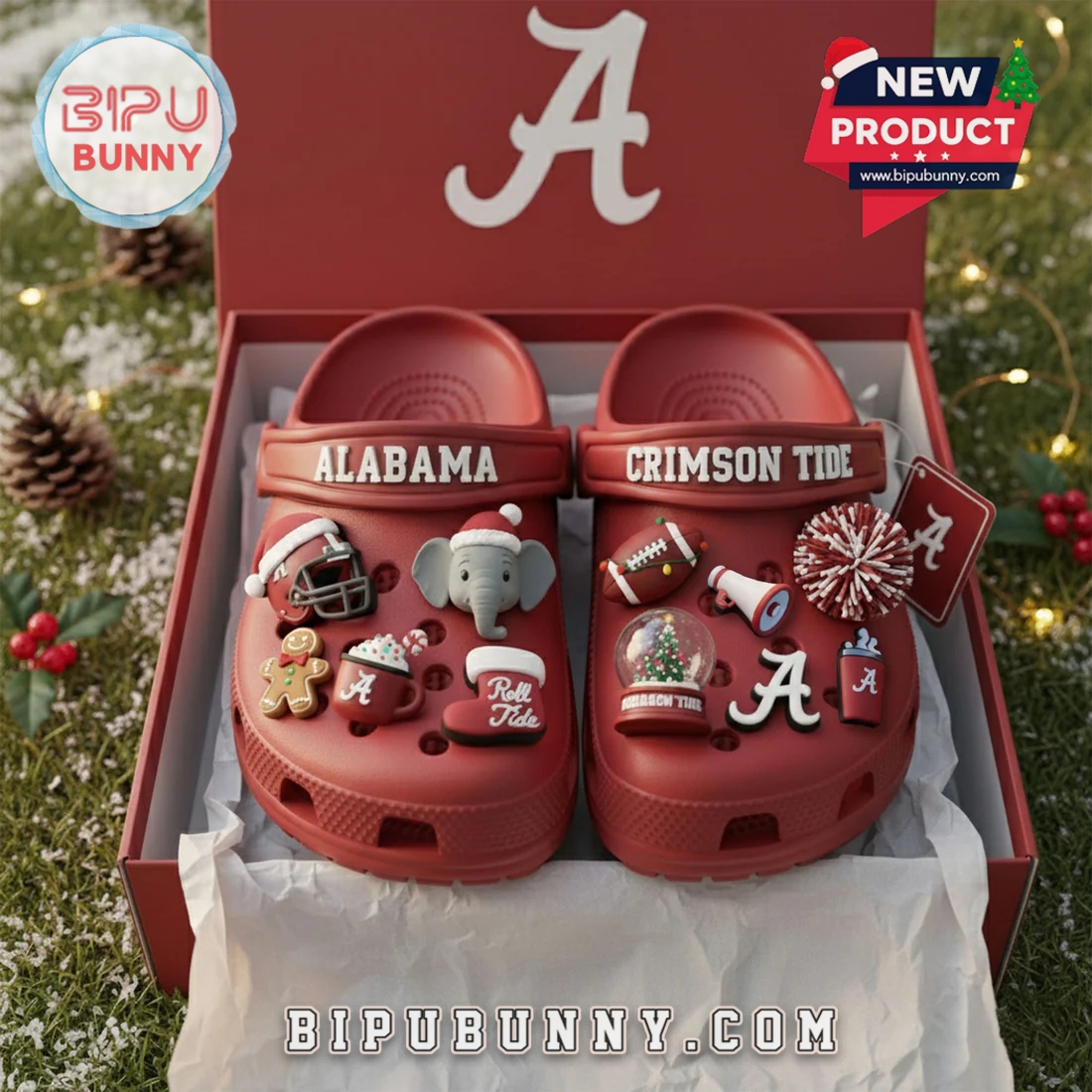 Christmas Alabama Crimson Tide 2025 Crocs Clogs Christmas Alabama Crimson Tide 2025 Crocs Clogs
