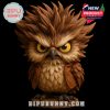 A fluffy, fierce owl with exaggerated feathers and a scowl adds attitude and comic relief to the set of ornaments!