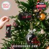 Cincinnati Bearcats-themed ornaments hanging on a Christmas tree for a sporty holiday look!