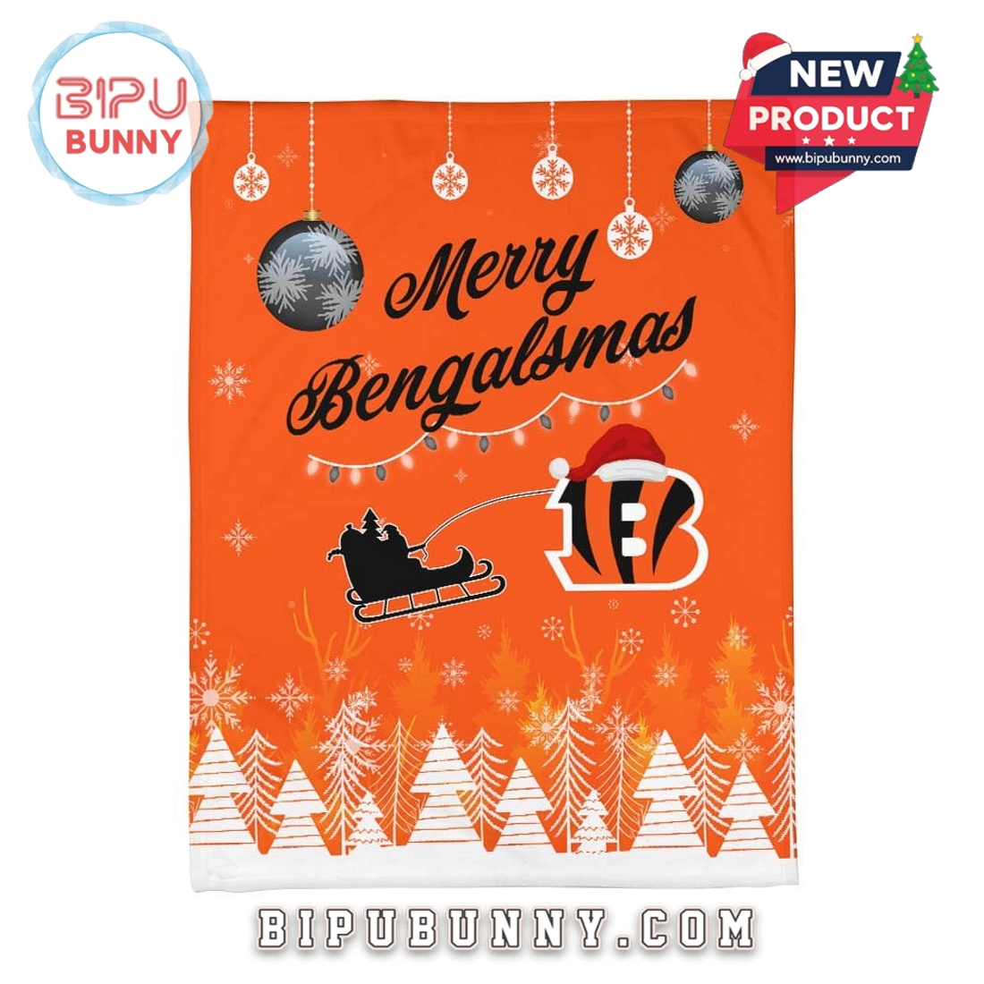 Cincinnati Bengals 2025 Christmas Fleece Blanket Cincinnati Bengals 2025 Christmas Fleece Blanket