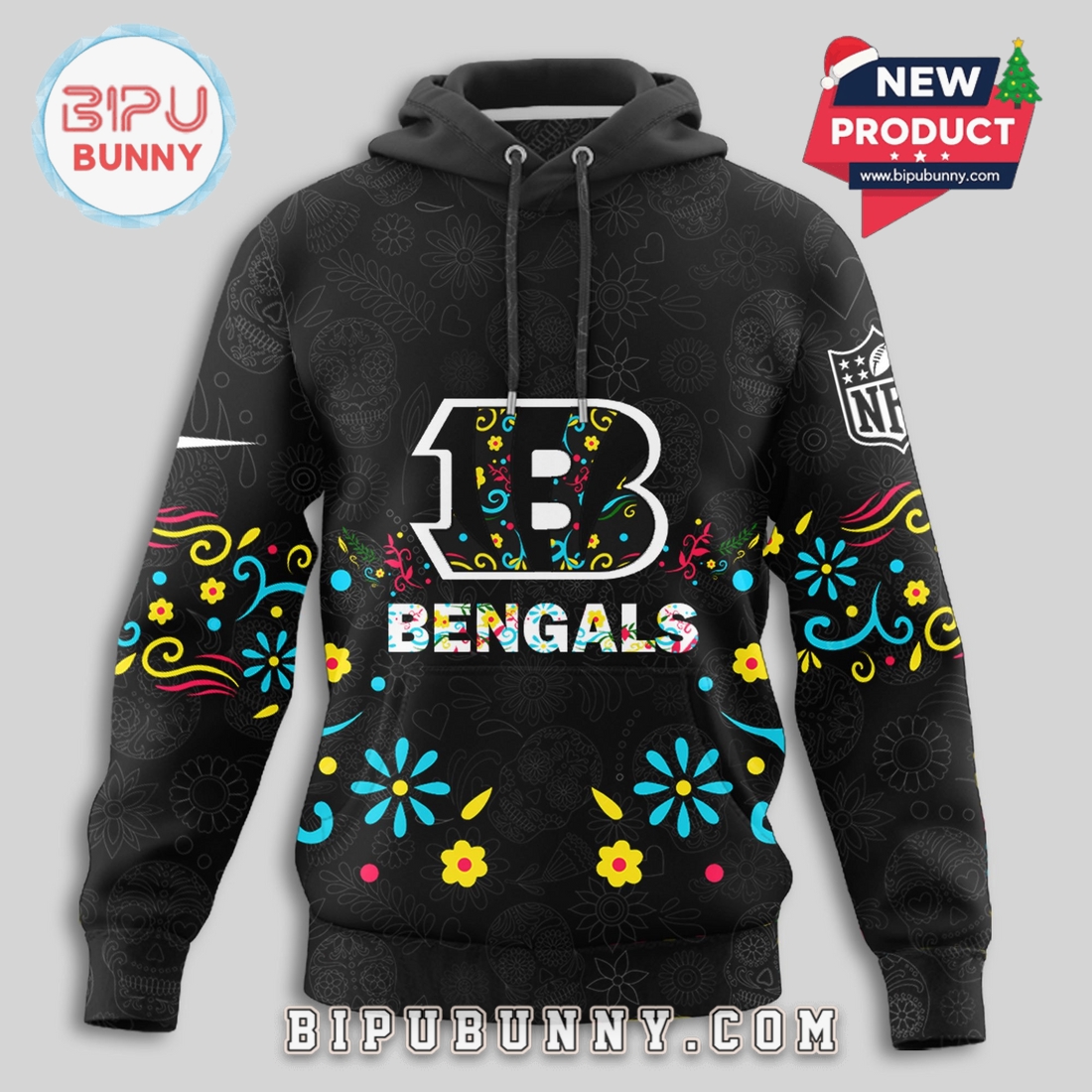 Cincinnati Bengals NFL Dia de los Muertos Limited Editions Hoodie Cincinnati Bengals NFL Dia de los Muertos Limited Editions Hoodie