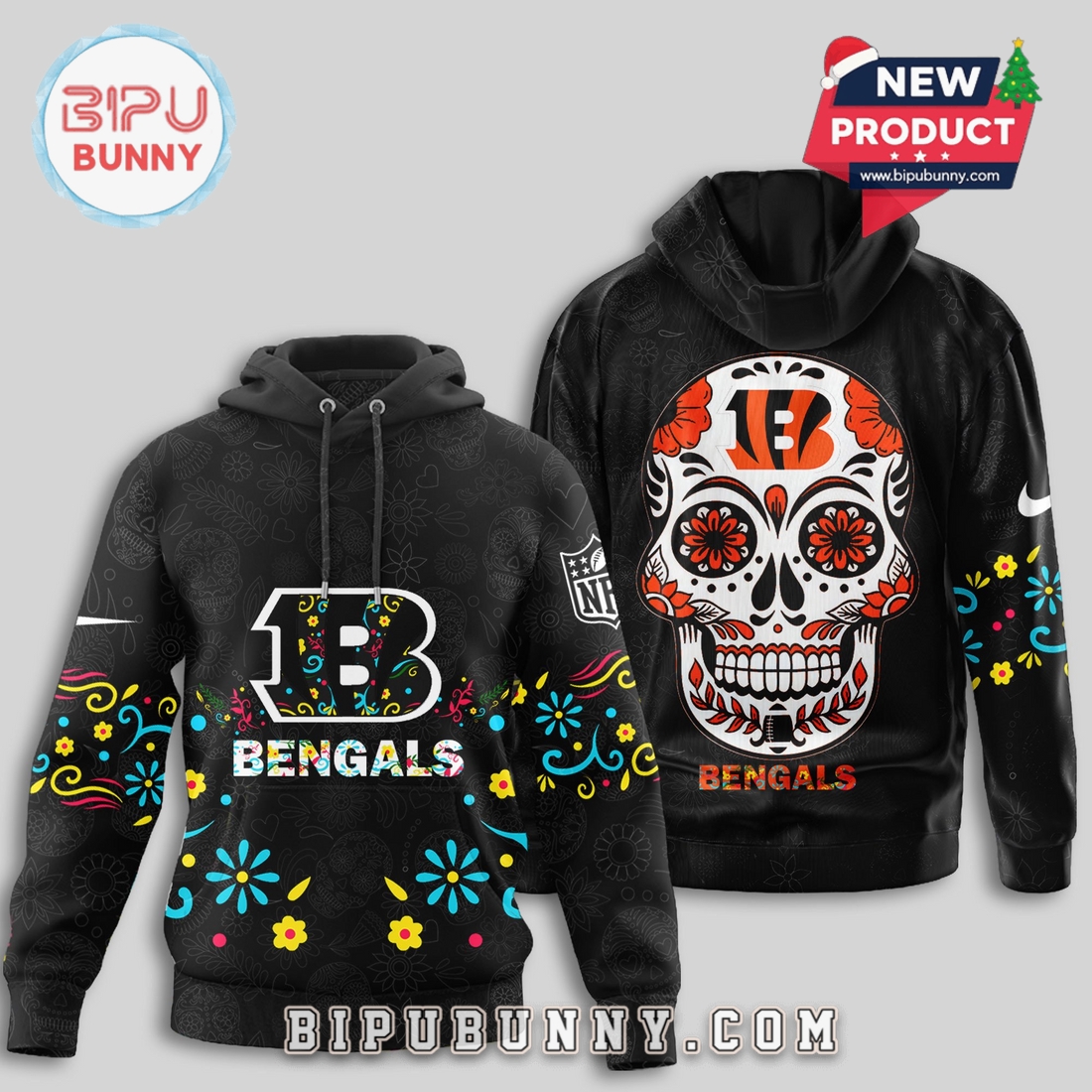 Cincinnati Bengals NFL Dia de los Muertos Limited Editions Hoodie Cincinnati Bengals NFL Dia de los Muertos Limited Editions Hoodie