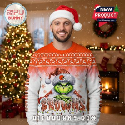 Cleveland Browns Grinch Ugly Christmas Sweater 2025