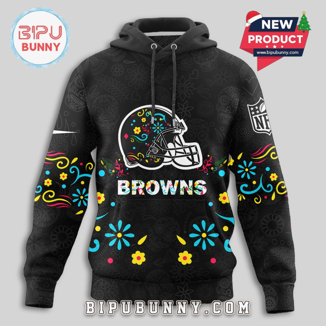 Cleveland Browns NFL Dia de los Muertos Limited Editions Hoodie Cleveland Browns NFL Dia de los Muertos Limited Editions Hoodie