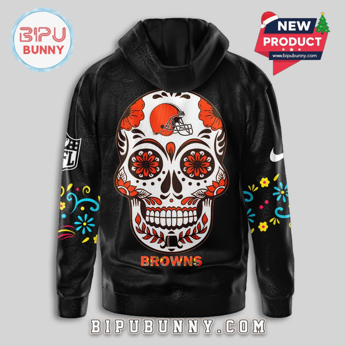 Cleveland Browns NFL Dia de los Muertos Limited Editions Hoodie Cleveland Browns NFL Dia de los Muertos Limited Editions Hoodie