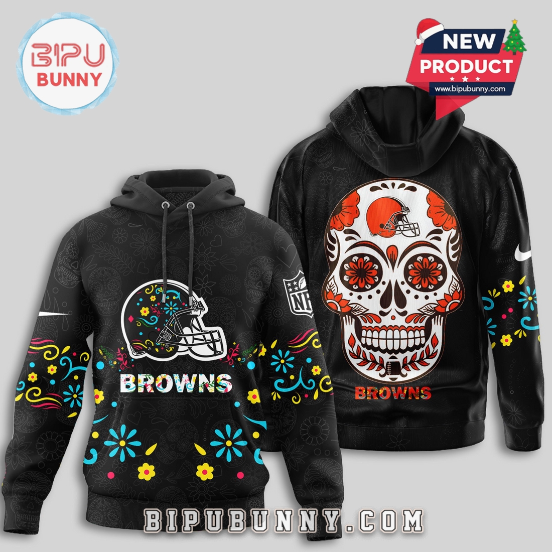 Cleveland Browns NFL Dia de los Muertos Limited Editions Hoodie Cleveland Browns NFL Dia de los Muertos Limited Editions Hoodie