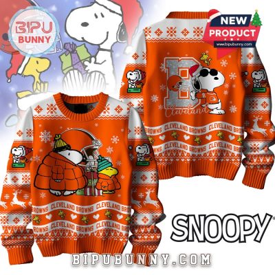 Cleveland Browns NFL Peanuts Snoopy Ugly Sweater 2025