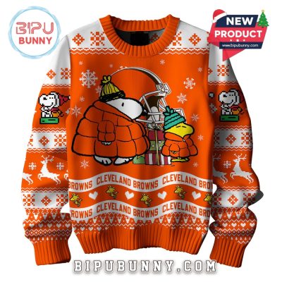 Cleveland Browns NFL Peanuts Snoopy Ugly Sweater 2025