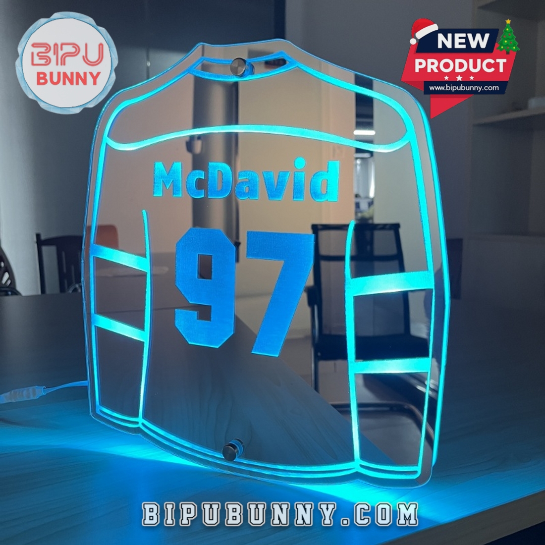 Customized Names Numbers Hockey Jersey Mirror Light Customized Names Numbers Hockey Jersey Mirror Light