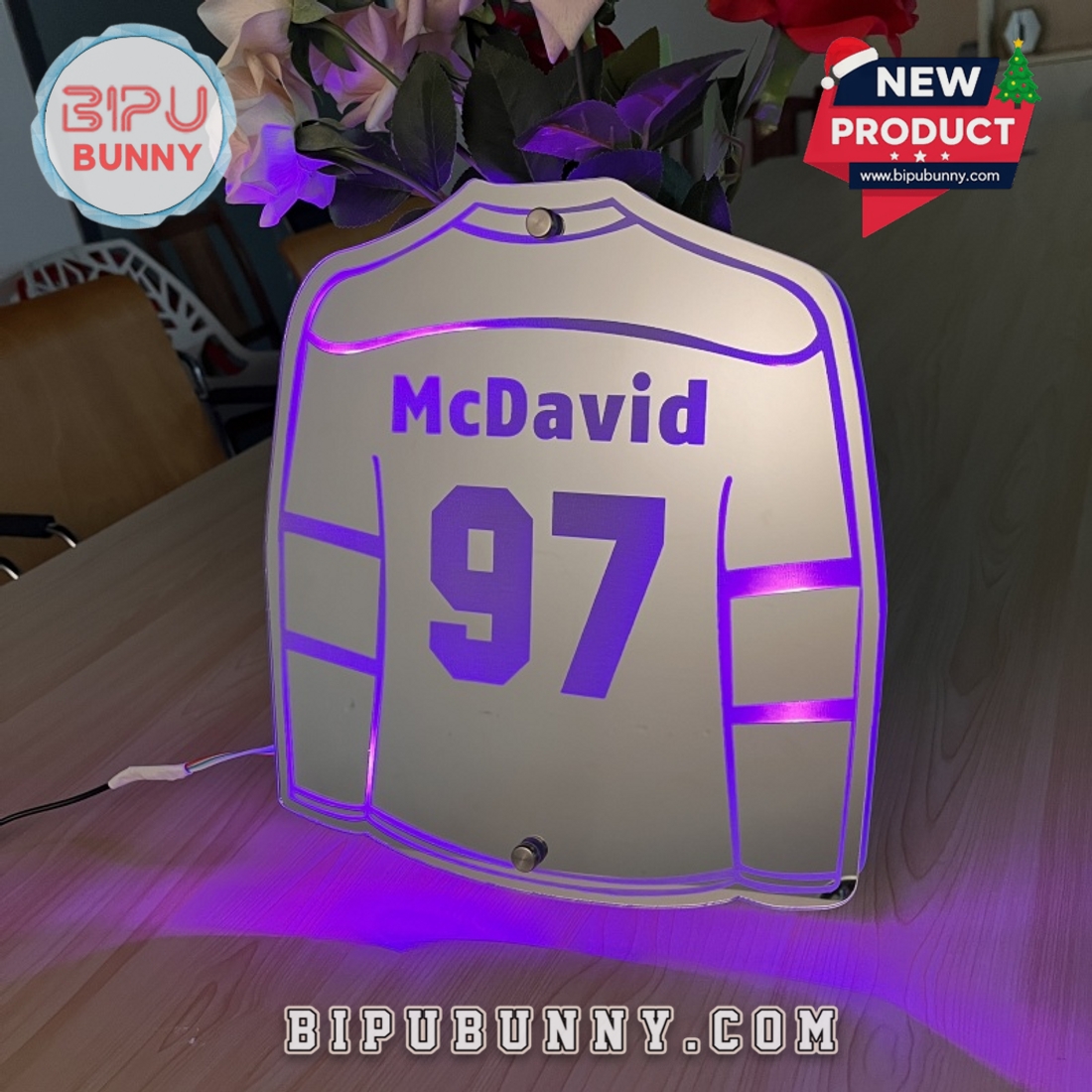 Customized Names Numbers Hockey Jersey Mirror Light Customized Names Numbers Hockey Jersey Mirror Light