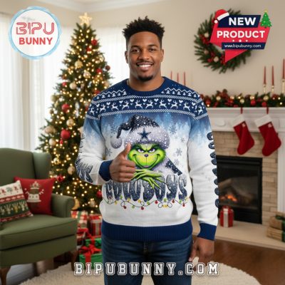 Dallas Cowboys Grinch Ugly Christmas Sweater 2025