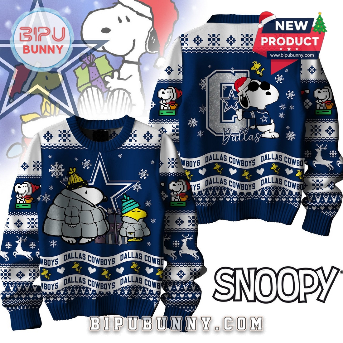 Dallas Cowboys NFL Peanuts Snoopy Ugly Sweater 2025 Dallas Cowboys NFL Peanuts Snoopy Ugly Sweater 2025