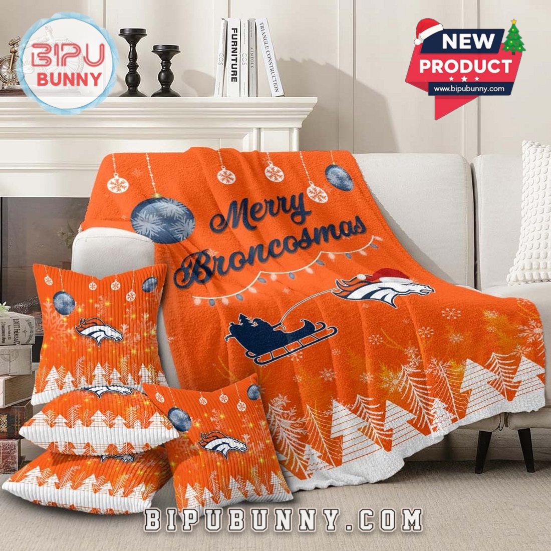 Denver Broncos 2025 Christmas Fleece Blanket Denver Broncos 2025 Christmas Fleece Blanket