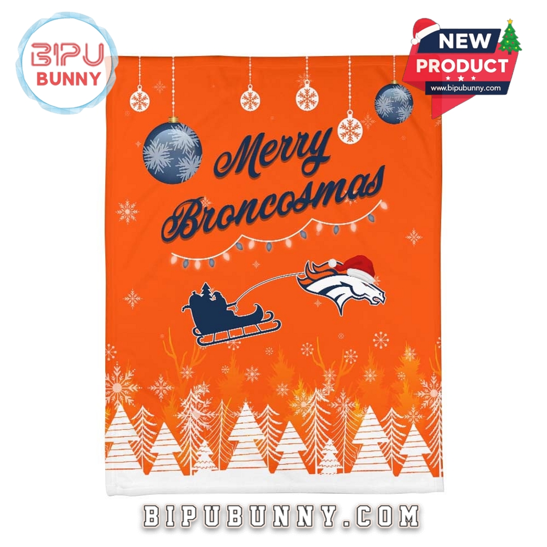 Denver Broncos 2025 Christmas Fleece Blanket Denver Broncos 2025 Christmas Fleece Blanket