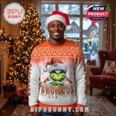 Denver Broncos Grinch Ugly Christmas Sweater 2025