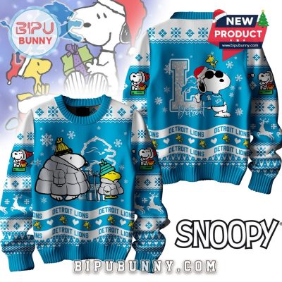 Detroit Lions NFL Peanuts Snoopy Ugly Sweater 2025