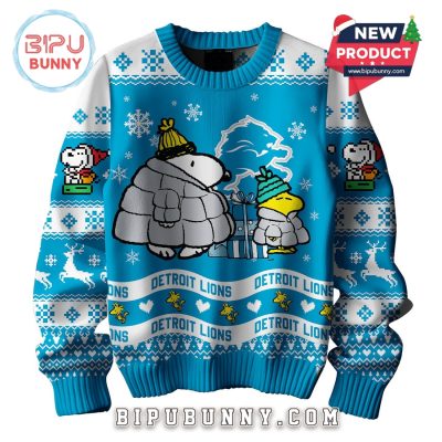 Detroit Lions NFL Peanuts Snoopy Ugly Sweater 2025