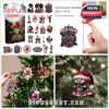 Five Finger Death Punch Christmas advent calendar with collectible ornaments including band members, skulls, logos, weapons, and themed designs for fans of rock and metal!