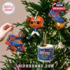 Christmas tree featuring orange and blue Florida Gators ornaments from the 2025 advent calendar hung on branches with holiday lights!