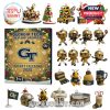 Georgia Tech Advent Calendar shown with football mascot Buzz, mini players, fan gear, and holiday-themed ornaments in school colors.