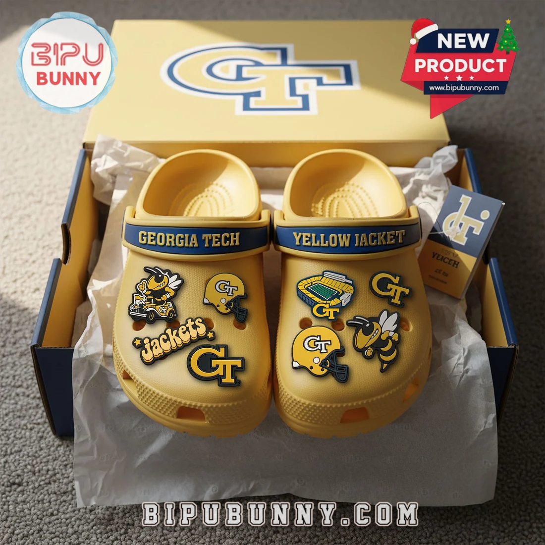 Georgia Tech Yellow Jackets Football Crocs Clogs Georgia Tech Yellow Jackets Football Crocs Clogs