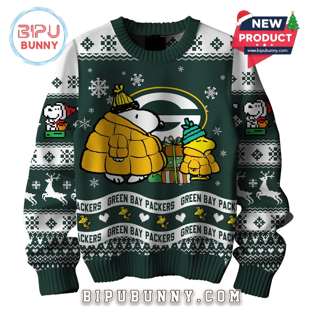 Green Bay Packers NFL Peanuts Snoopy Ugly Sweater 2025 Green Bay Packers NFL Peanuts Snoopy Ugly Sweater 2025