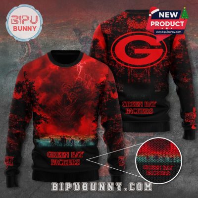 Green Bay Packers x Stranger Things Ugly Sweater 2025