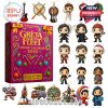 The Greta Van Fleet Advent Calendar with surrounding collectible figures, band-themed ornaments, and festive miniatures on a white background.