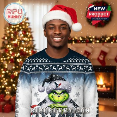 Houston Texans Grinch Ugly Christmas Sweater 2025