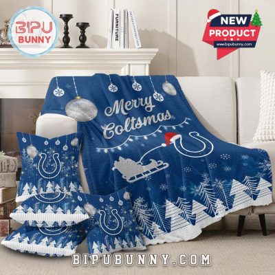 Indianapolis Colts 2025 Christmas Fleece Blanket Indianapolis Colts 2025 Christmas Fleece Blanket