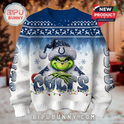 Indianapolis Colts Grinch Ugly Christmas Sweater 2025