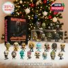 Iron Maiden Advent Calendar 2025 with 24 detailed Eddie miniatures in front of a lit Christmas tree!
