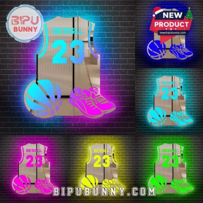 Jersey Mirror Light With Custom Name Number For Basketball Lovers