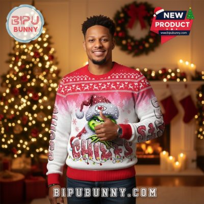 Kansas City Chiefs Grinch Ugly Christmas Sweater 2025