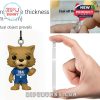 Mascot ornament with hanging hook and side-by-side comparison showing actual material thickness and finish!