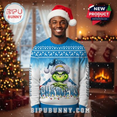 Los Angeles Chargers Grinch Ugly Christmas Sweater 2025