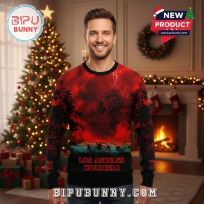 Los Angeles Chargers x Stranger Things Ugly Sweater 2025