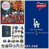 Dodgers 2025 World Series Advent Calendar with champion-themed mini figures, baseball ornaments, and accessories on a Christmas display!