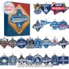 Full 2025 Dodgers Advent Calendar set with all championship badge ornaments and holiday-ready display box!