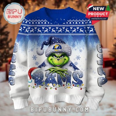 Los Angeles Rams Grinch Ugly Christmas Sweater 2025