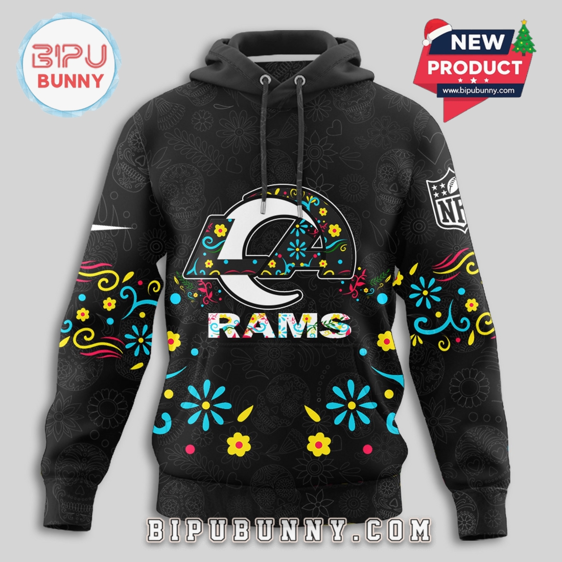 Los Angeles Rams NFL Dia de los Muertos Limited Editions Hoodie Los Angeles Rams NFL Dia de los Muertos Limited Editions Hoodie
