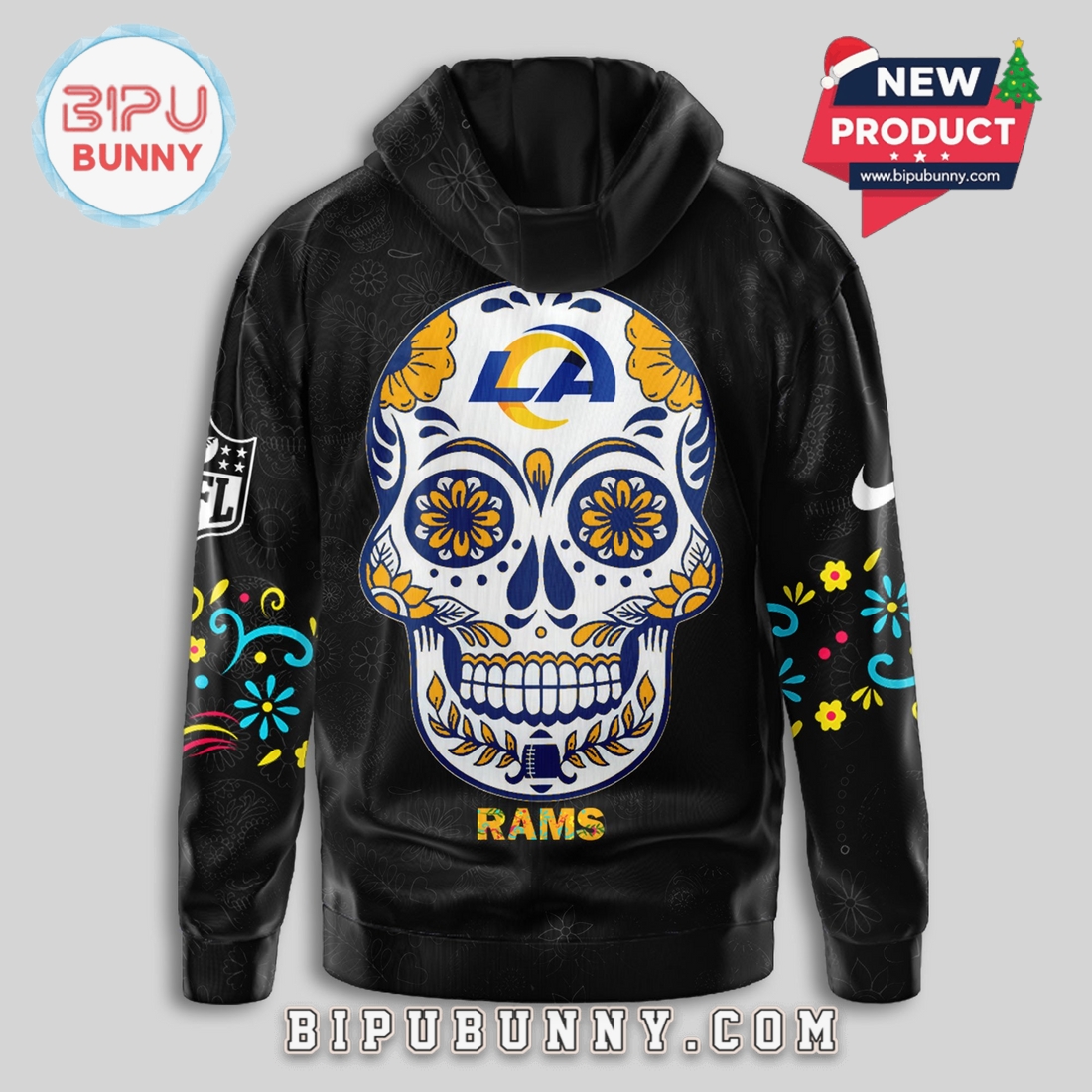 Los Angeles Rams NFL Dia de los Muertos Limited Editions Hoodie Los Angeles Rams NFL Dia de los Muertos Limited Editions Hoodie