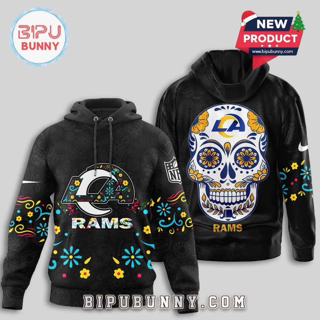 Los Angeles Rams NFL Dia de los Muertos Limited Editions Hoodie Los Angeles Rams NFL Dia de los Muertos Limited Editions Hoodie
