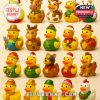 Holiday rubber duck collection featuring 24 festive and farm-themed designs for advent surprises!