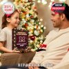Joyful indoor holiday moment with a child presenting the advent calendar as a meaningful gift!